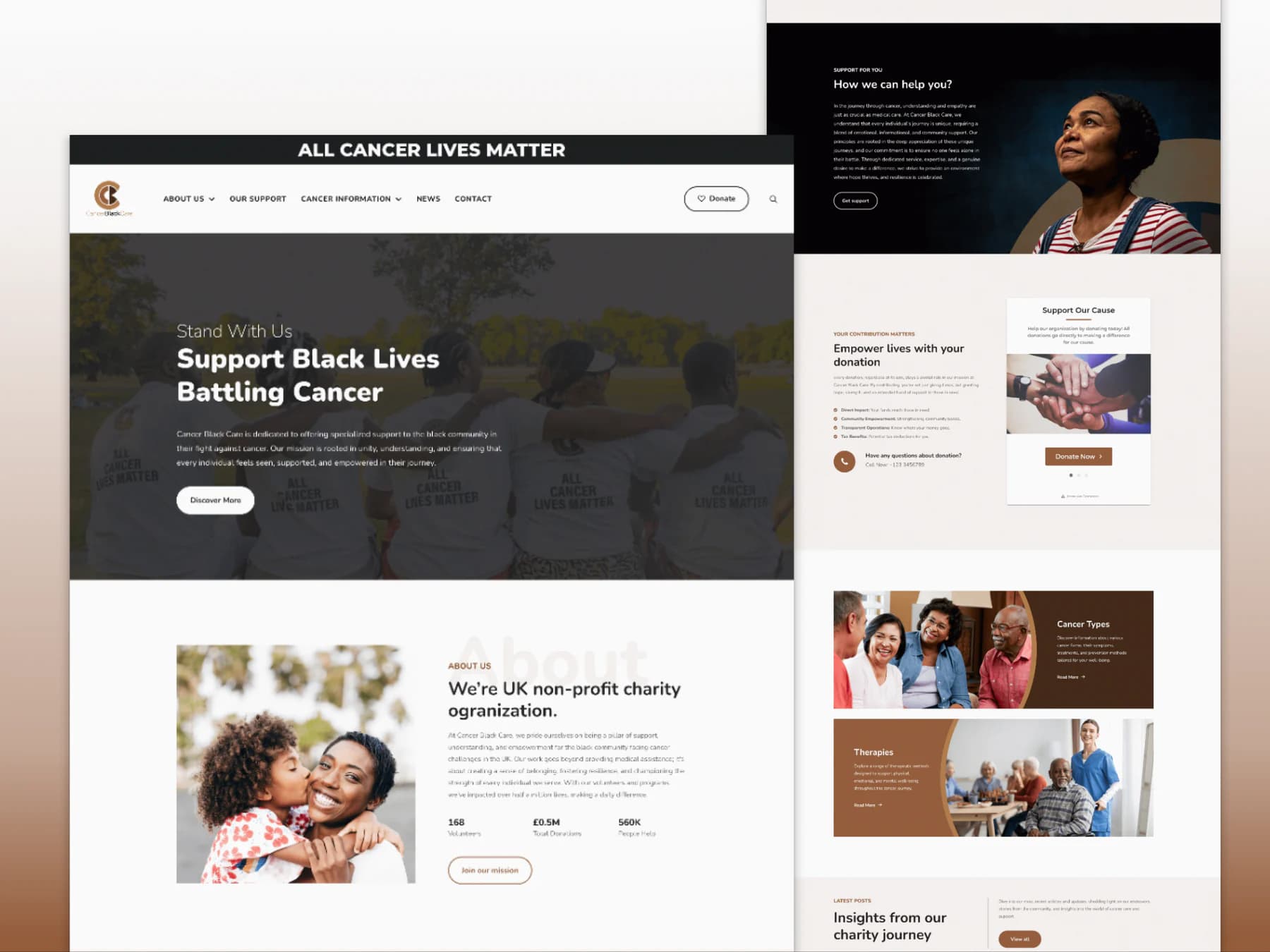 Cancer Black Care | Charity Website Design & WordPress Development