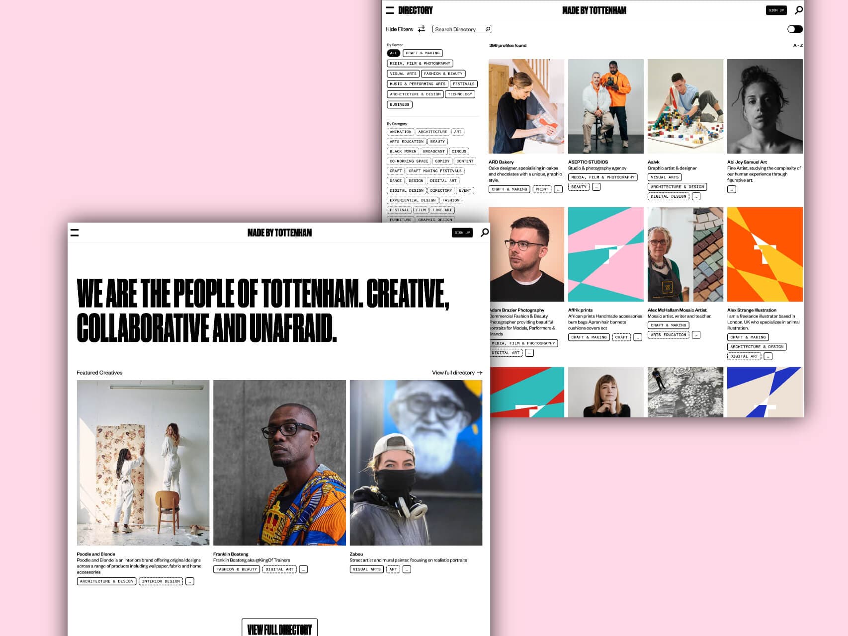 Made By Tottenham Web Development project
